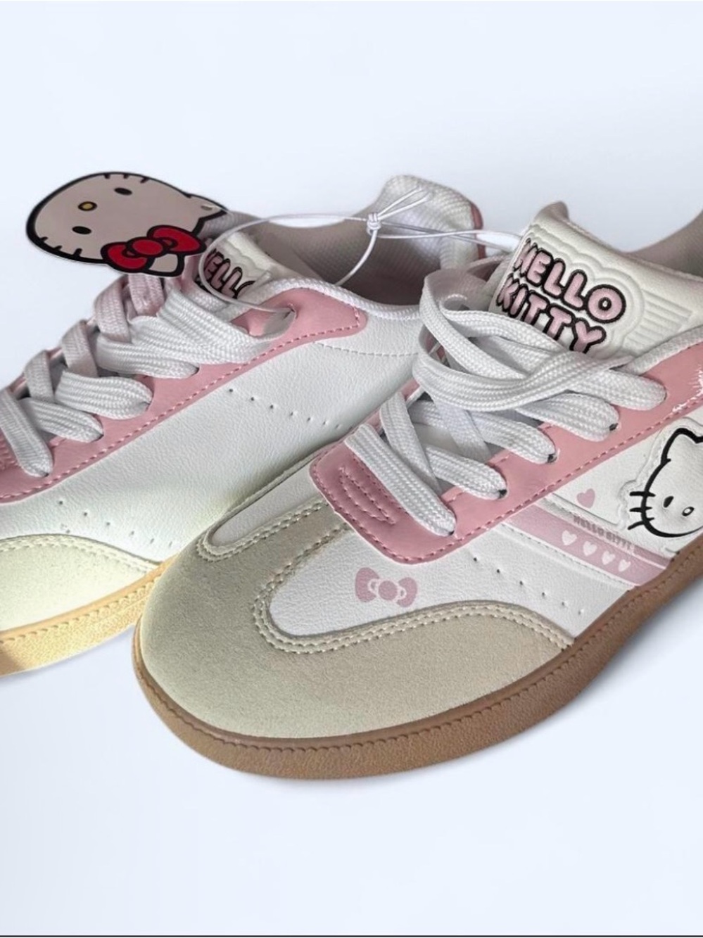 Hello Kitty White, Pink & Cream Sneakers NWT size 7